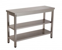 BANCADA INOX COM 2 PRATELEIRAS COM 1200X600X850mm